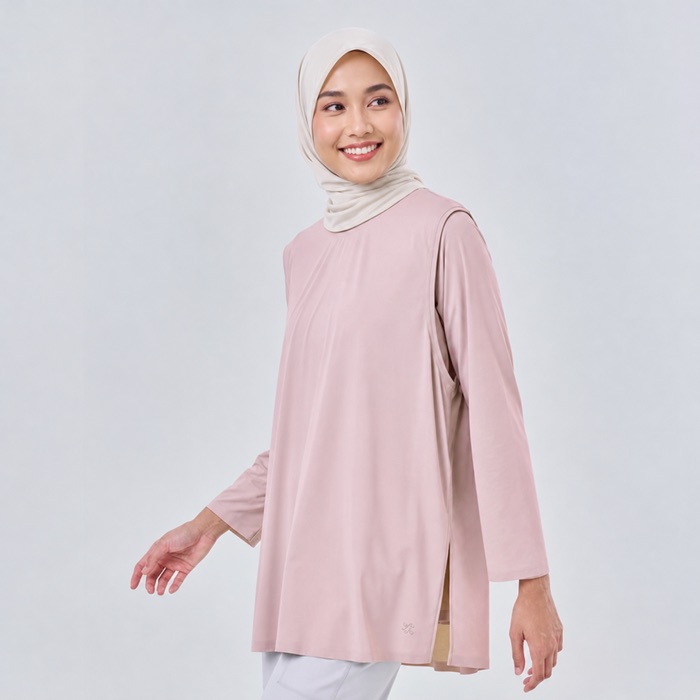 Woman in a hijab feeling fresh and confident